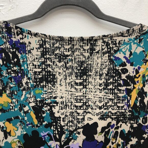 Ava & Grace Shirt Womens Large Cowl Neck 3/4 Sleeve Abstract Print Top Pullover - Picture 9 of 13